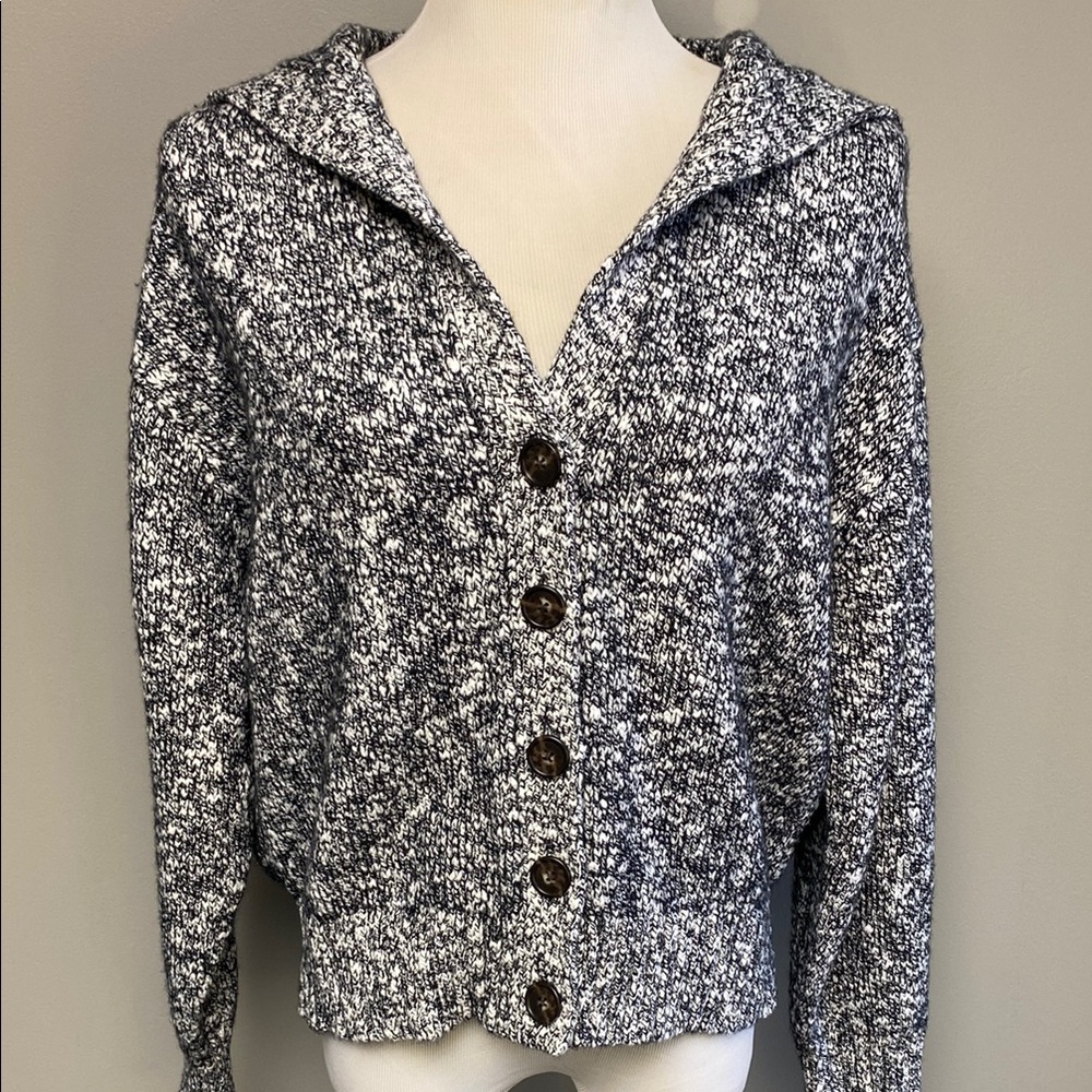 J. Crew Black and White Cardigan Sweater - Picture 3 of 7